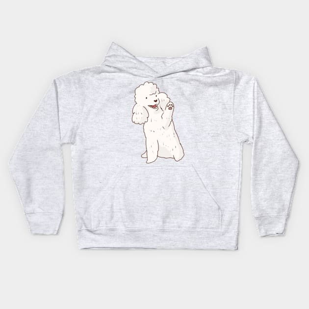 poodle dog art Kids Hoodie by Mayarart